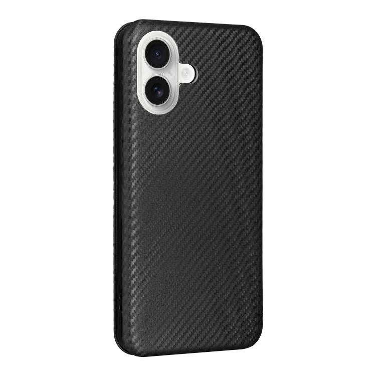 For iPhone 17 Carbon Fiber Texture Flip Leather Phone Case
