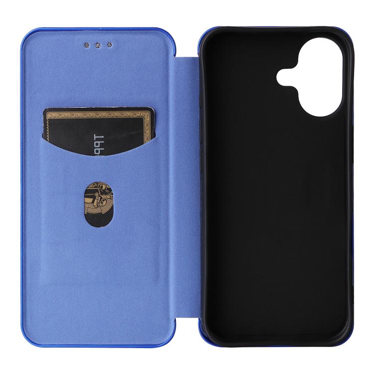 For iPhone 17 Carbon Fiber Texture Flip Leather Phone Case