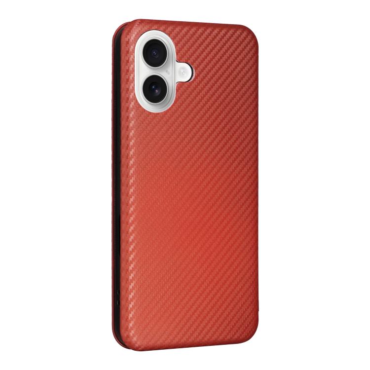 For iPhone 17 Carbon Fiber Texture Flip Leather Phone Case