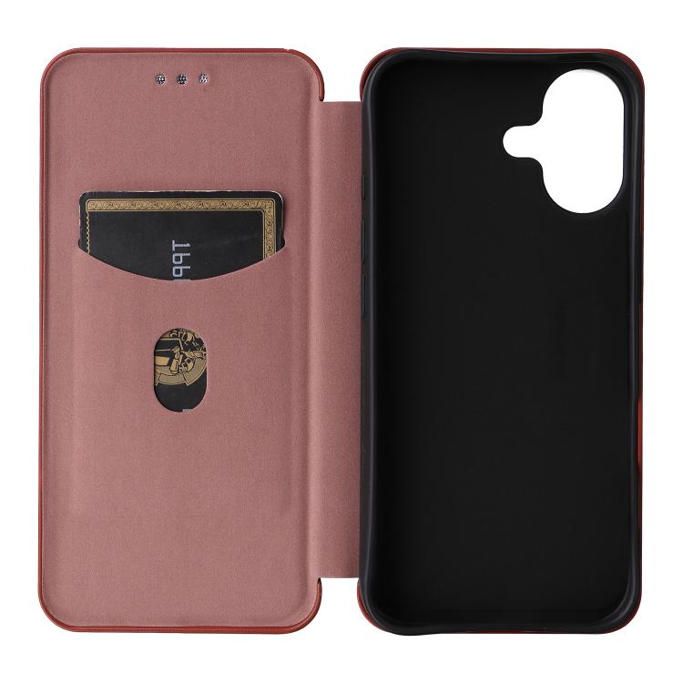 For iPhone 17 Carbon Fiber Texture Flip Leather Phone Case