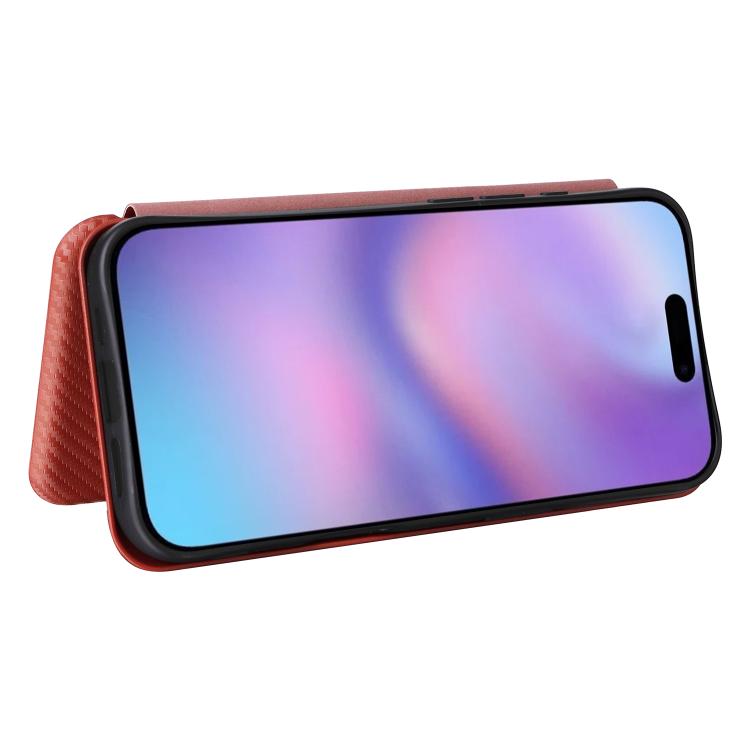 For iPhone 17 Carbon Fiber Texture Flip Leather Phone Case
