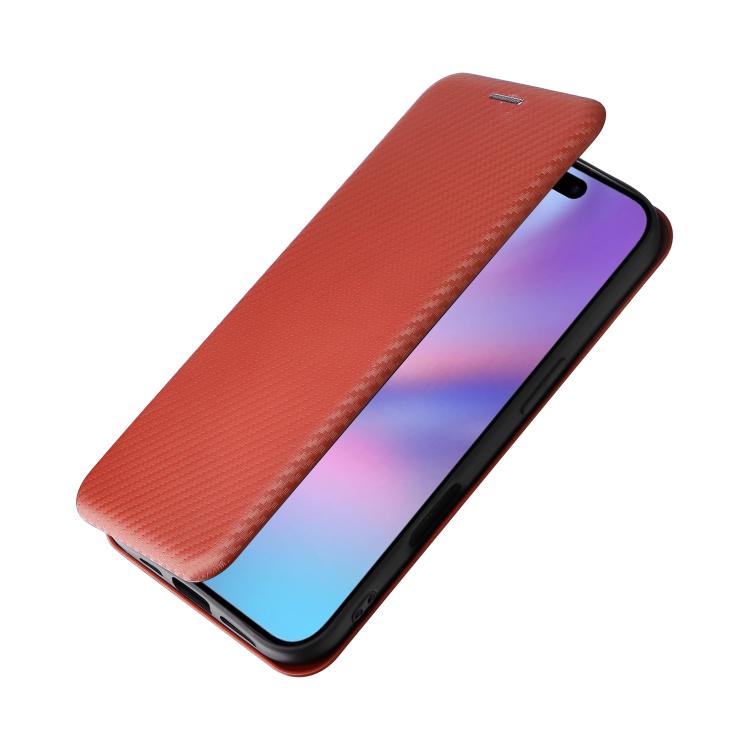 For iPhone 17 Carbon Fiber Texture Flip Leather Phone Case