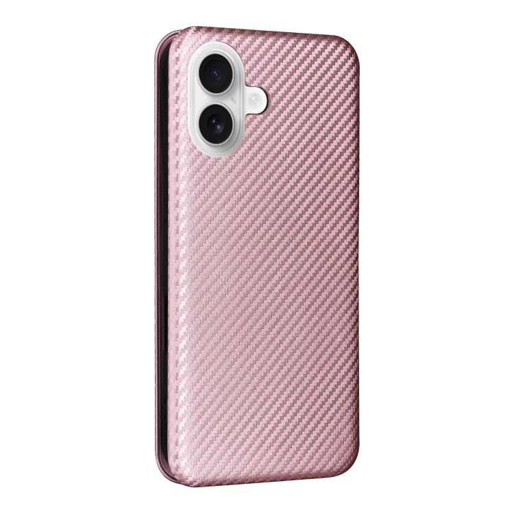 For iPhone 17 Carbon Fiber Texture Flip Leather Phone Case