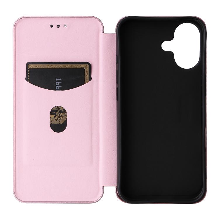 For iPhone 17 Carbon Fiber Texture Flip Leather Phone Case