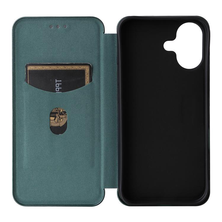 For iPhone 17 Carbon Fiber Texture Flip Leather Phone Case