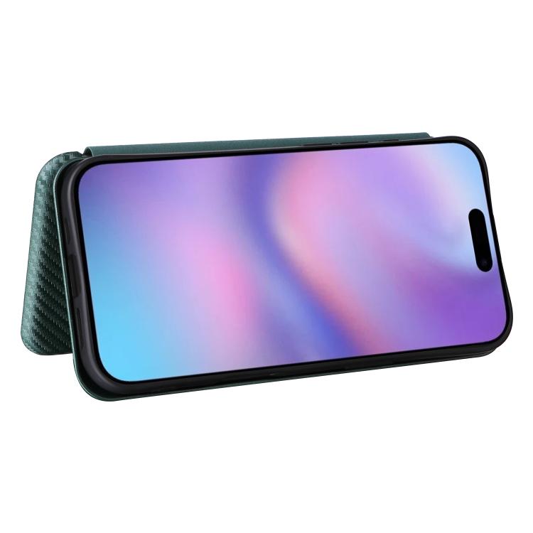 For iPhone 17 Carbon Fiber Texture Flip Leather Phone Case