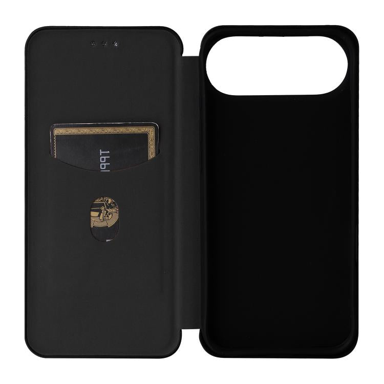 For iPhone Air Carbon Fiber Texture Flip Leather Phone Case
