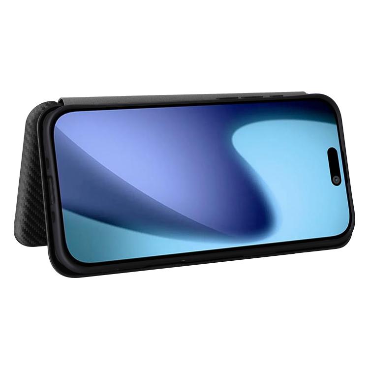 For iPhone Air Carbon Fiber Texture Flip Leather Phone Case