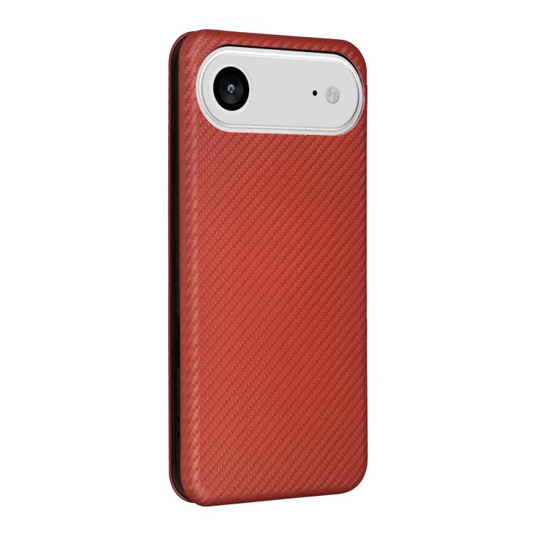 For iPhone Air Carbon Fiber Texture Flip Leather Phone Case