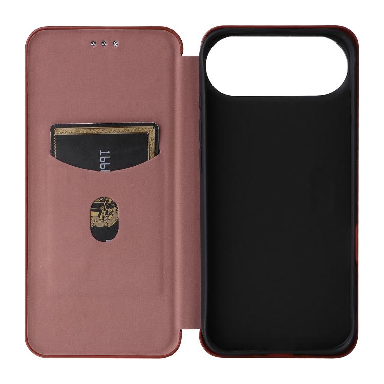 For iPhone Air Carbon Fiber Texture Flip Leather Phone Case