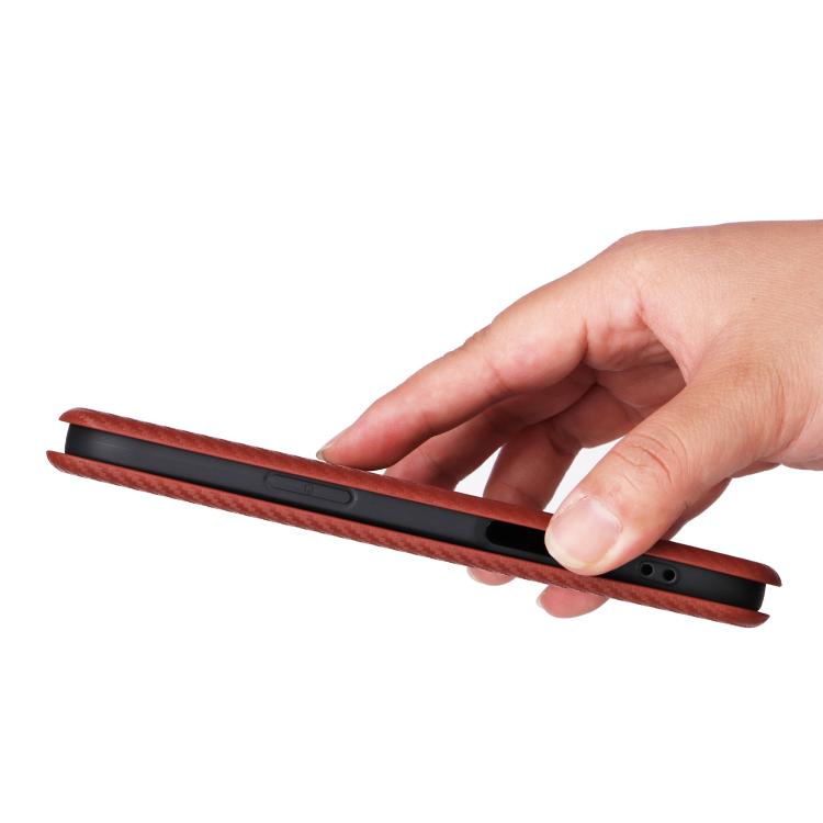For iPhone Air Carbon Fiber Texture Flip Leather Phone Case