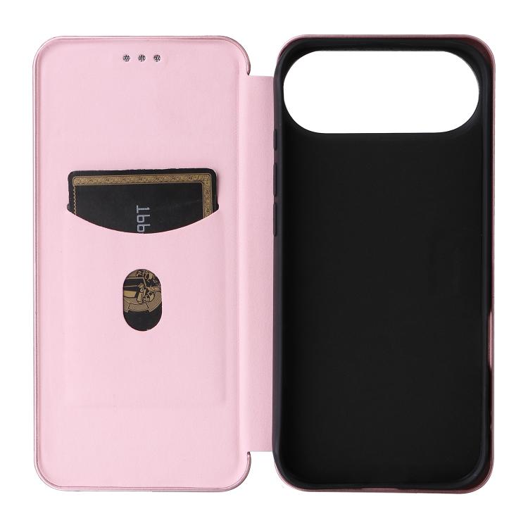 For iPhone Air Carbon Fiber Texture Flip Leather Phone Case