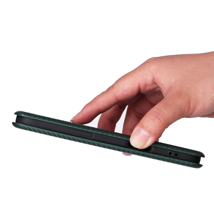 For iPhone Air Carbon Fiber Texture Flip Leather Phone Case
