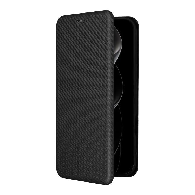 For iPhone 17 Pro Carbon Fiber Texture Flip Leather Phone Case