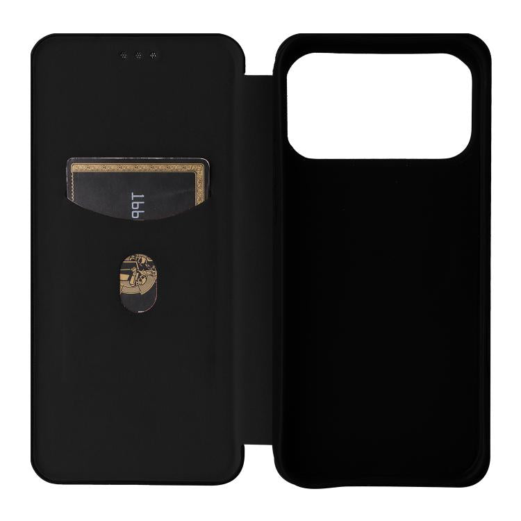 For iPhone 17 Pro Carbon Fiber Texture Flip Leather Phone Case