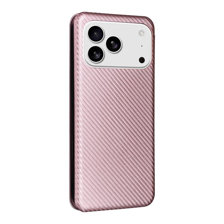 For iPhone 17 Pro Carbon Fiber Texture Flip Leather Phone Case