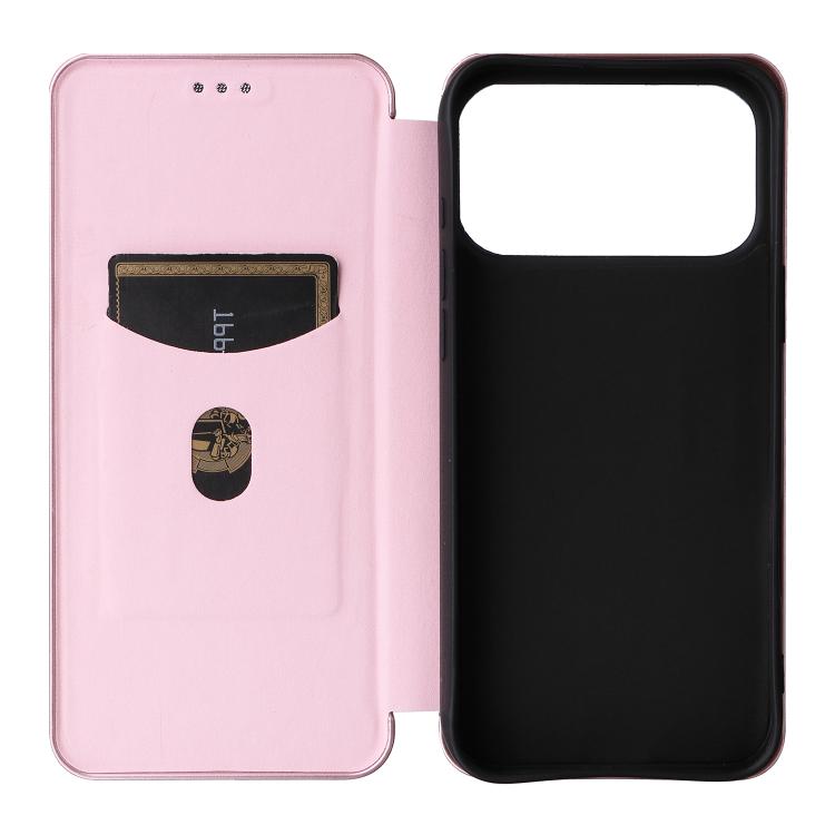 For iPhone 17 Pro Carbon Fiber Texture Flip Leather Phone Case