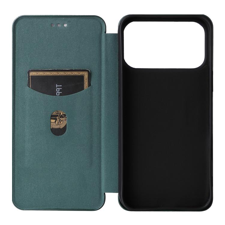 For iPhone 17 Pro Carbon Fiber Texture Flip Leather Phone Case