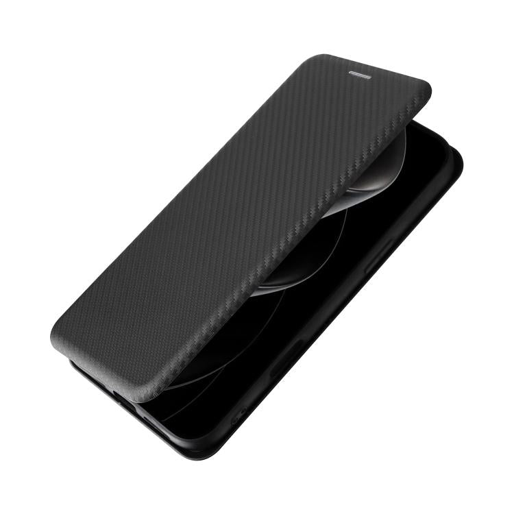 For iPhone 17 Pro Max Carbon Fiber Texture Flip Leather Phone Case