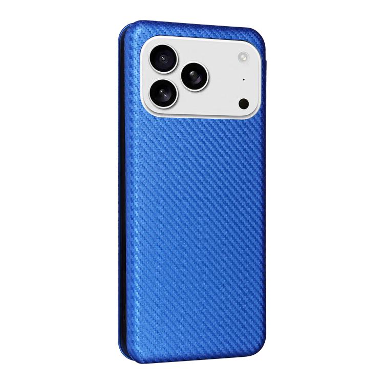 For iPhone 17 Pro Max Carbon Fiber Texture Flip Leather Phone Case