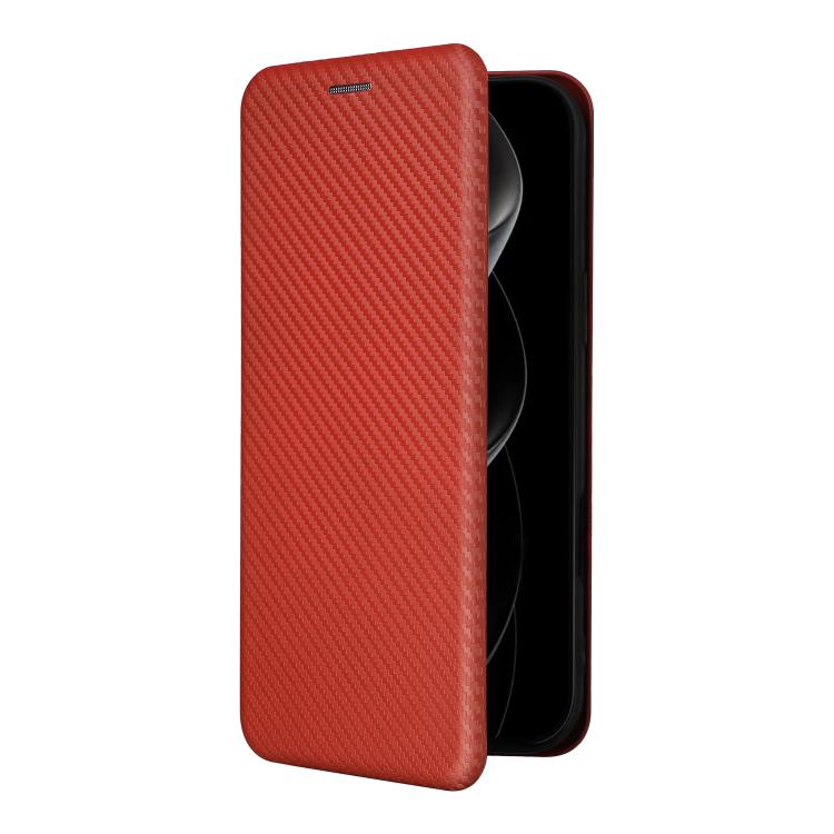 For iPhone 17 Pro Max Carbon Fiber Texture Flip Leather Phone Case