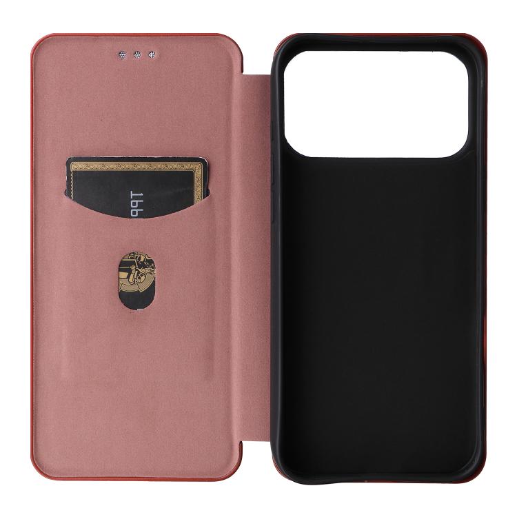 For iPhone 17 Pro Max Carbon Fiber Texture Flip Leather Phone Case