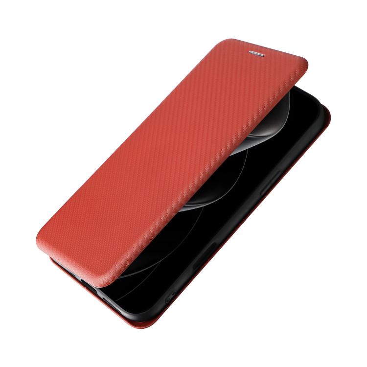 For iPhone 17 Pro Max Carbon Fiber Texture Flip Leather Phone Case