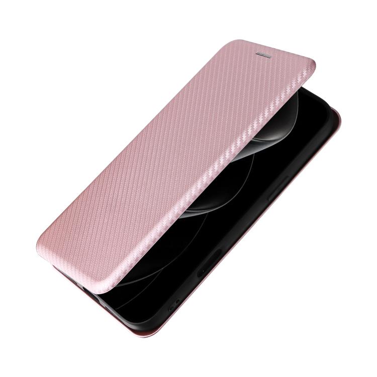 For iPhone 17 Pro Max Carbon Fiber Texture Flip Leather Phone Case