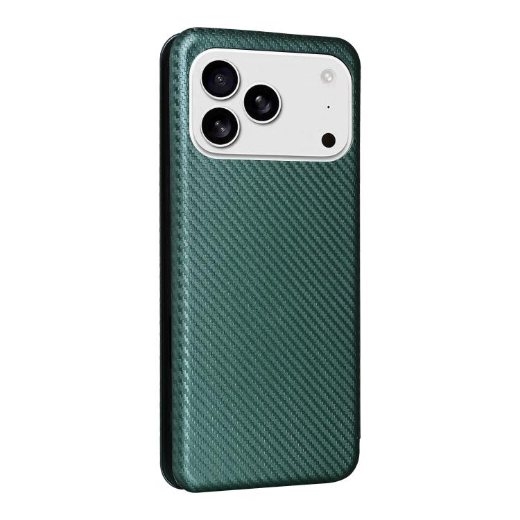 For iPhone 17 Pro Max Carbon Fiber Texture Flip Leather Phone Case
