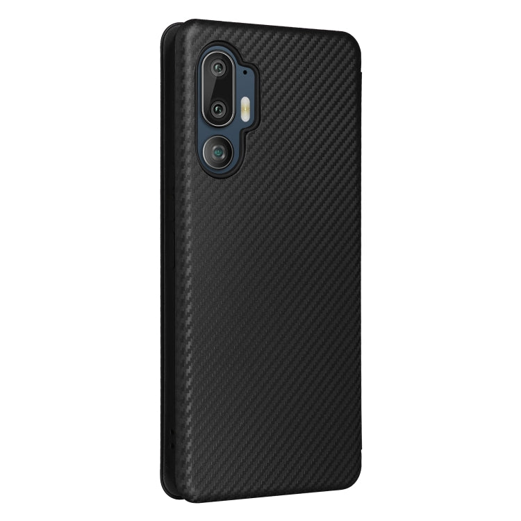 For HTC U24 Pro Carbon Fiber Texture Flip Leather Phone Case