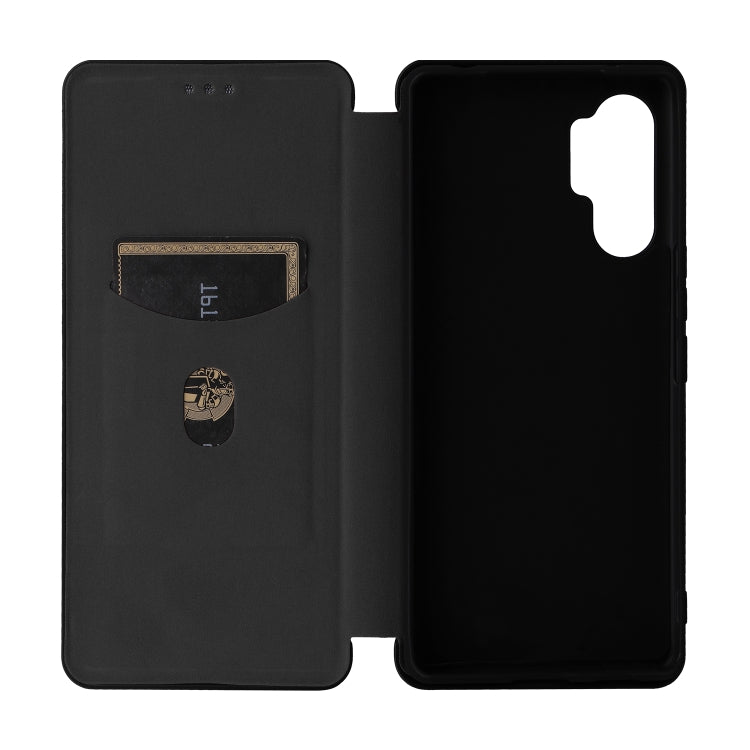 For HTC U24 Pro Carbon Fiber Texture Flip Leather Phone Case