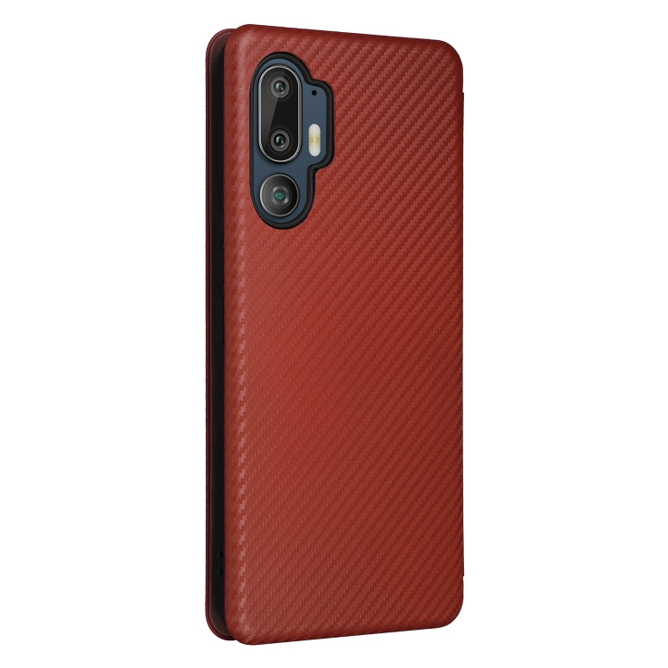For HTC U24 Pro Carbon Fiber Texture Flip Leather Phone Case