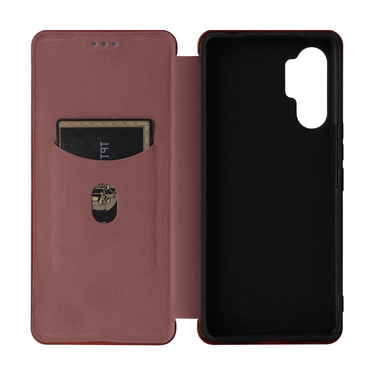 For HTC U24 Pro Carbon Fiber Texture Flip Leather Phone Case