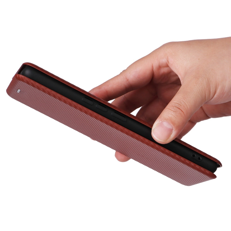 For HTC U24 Pro Carbon Fiber Texture Flip Leather Phone Case