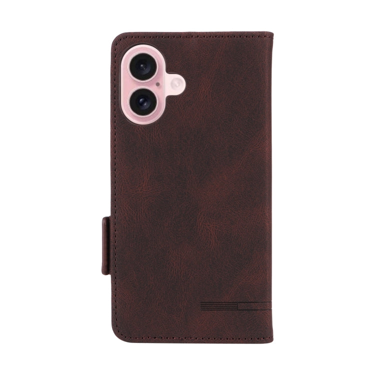 For iPhone 16 Plus Magnetic Clasp Leather Phone Case