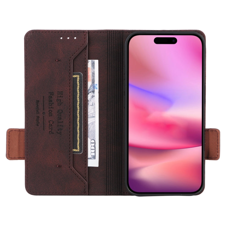 For iPhone 16 Magnetic Clasp Leather Phone Case