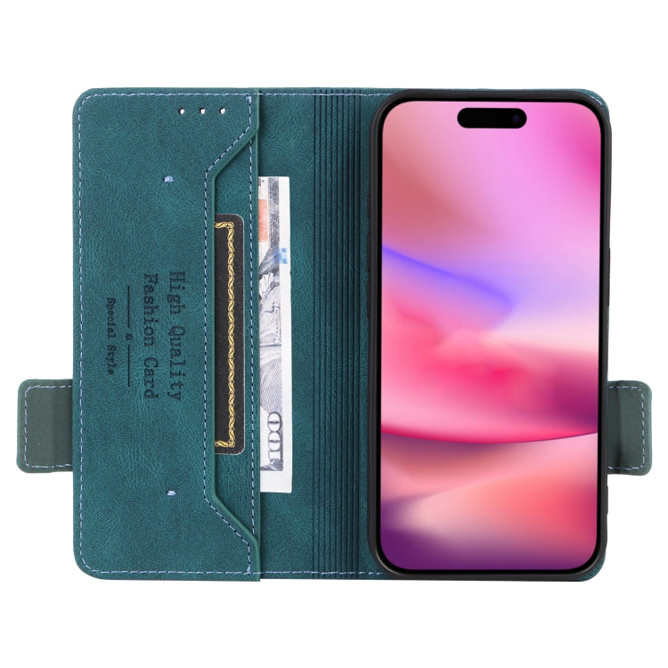 For iPhone 16 Magnetic Clasp Leather Phone Case
