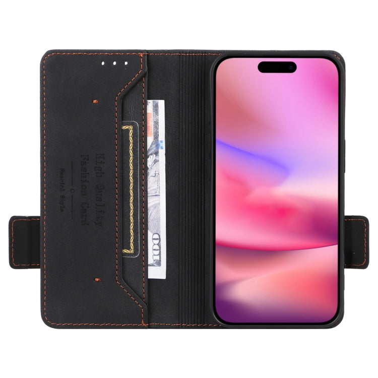 For iPhone 16 Magnetic Clasp Leather Phone Case
