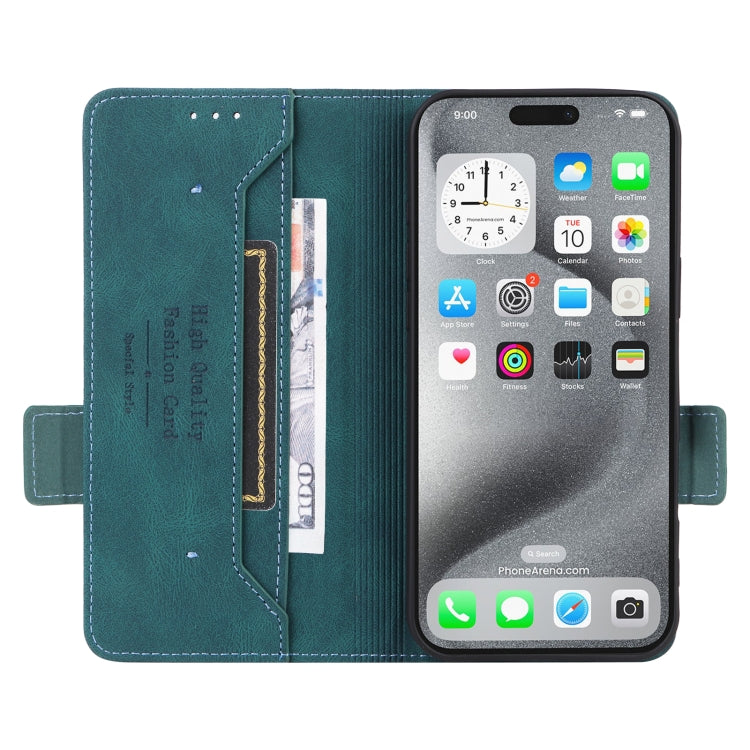 For iPhone 16 Pro Magnetic Clasp Leather Phone Case