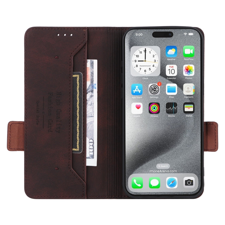 For iPhone 16 Pro Max Magnetic Clasp Leather Phone Case
