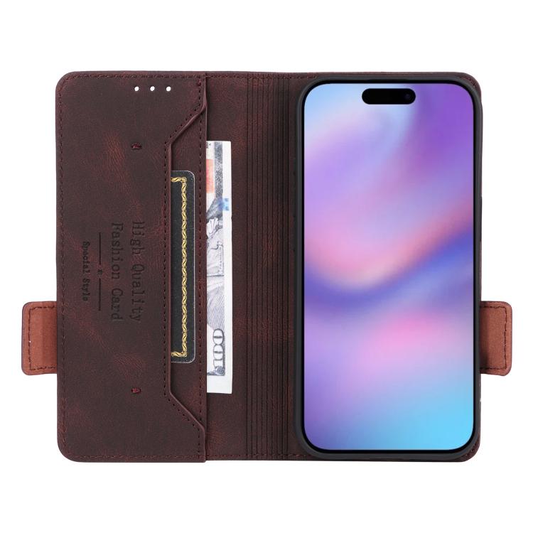 For iPhone 17 Magnetic Clasp Leather Phone Case