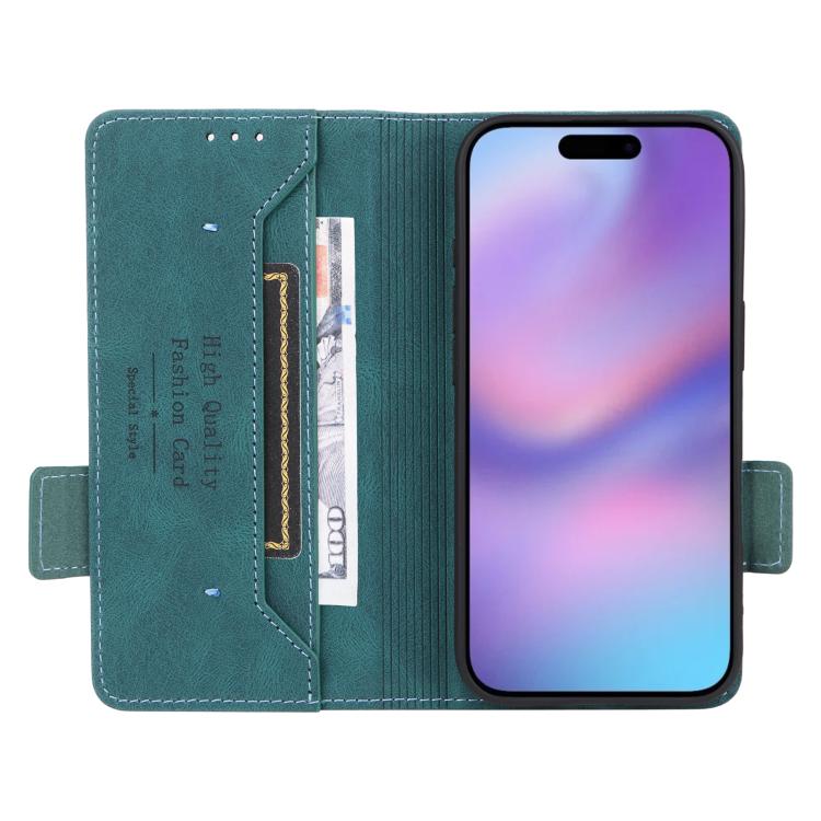 For iPhone 17 Magnetic Clasp Leather Phone Case
