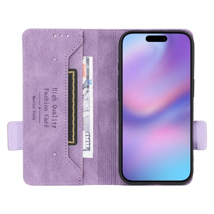 For iPhone 17 Magnetic Clasp Leather Phone Case