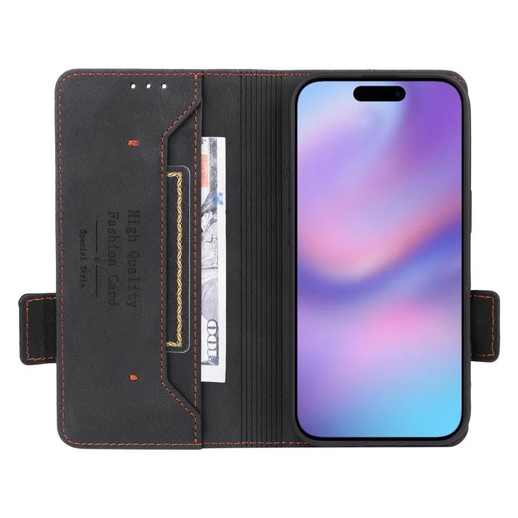 For iPhone 17 Magnetic Clasp Leather Phone Case