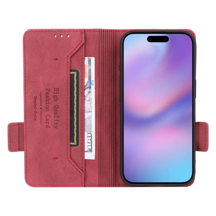 For iPhone 17 Magnetic Clasp Leather Phone Case