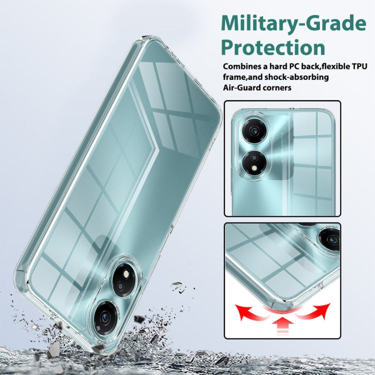 For Honor X5 Plus Scratchproof Acrylic TPU Phone Case - Transparent