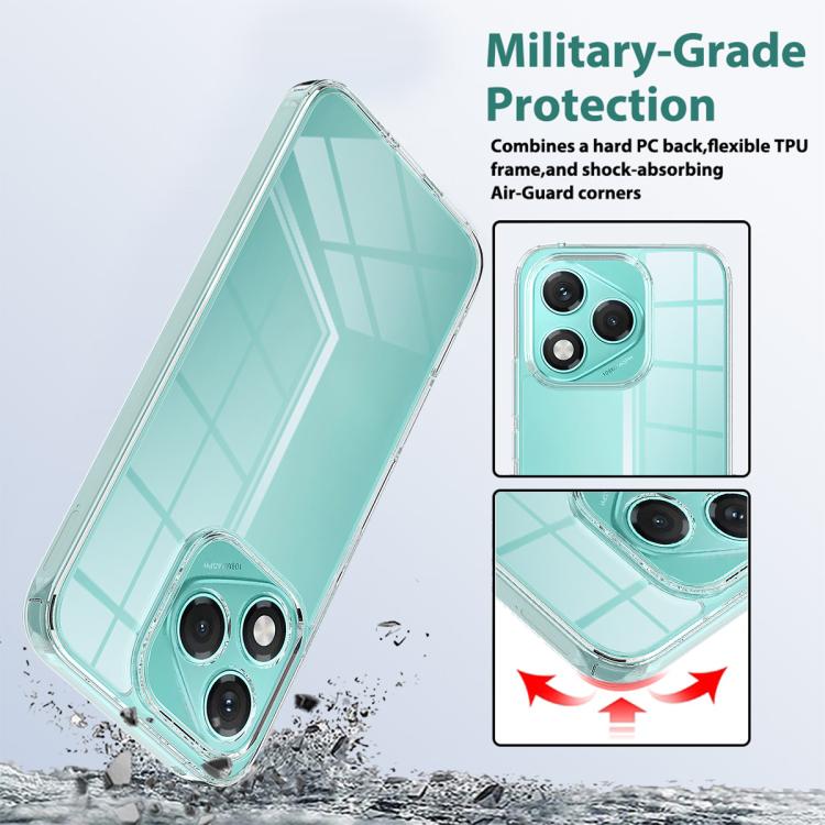 For Honor 400 Lite Global Scratchproof Acrylic TPU Phone Case - Transparent