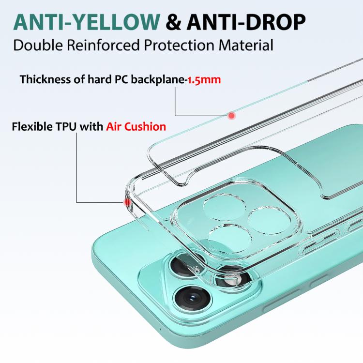 For Honor 400 Lite Global Scratchproof Acrylic TPU Phone Case - Transparent