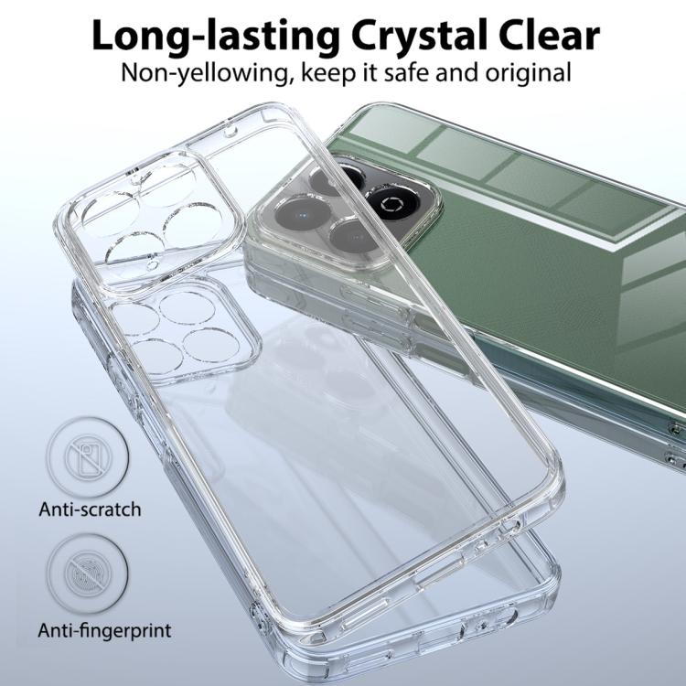 For Honor X6c 4G Scratchproof Acrylic TPU Phone Case - Transparent