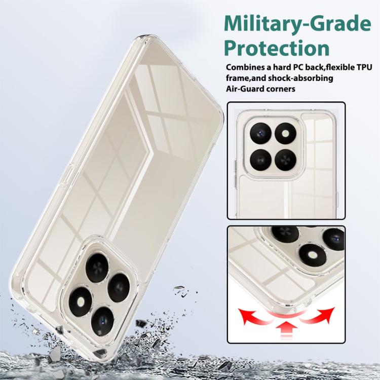For Honor 400 Smart / X7d Scratchproof Acrylic TPU Phone Case - Transparent